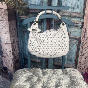 Jimmy Choo Solar Star-Studded white hobo bag with COA, very good condition